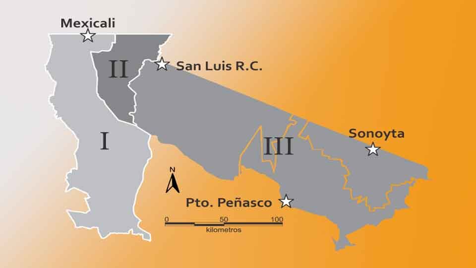 Mapa de la Diocesis de Mexicali